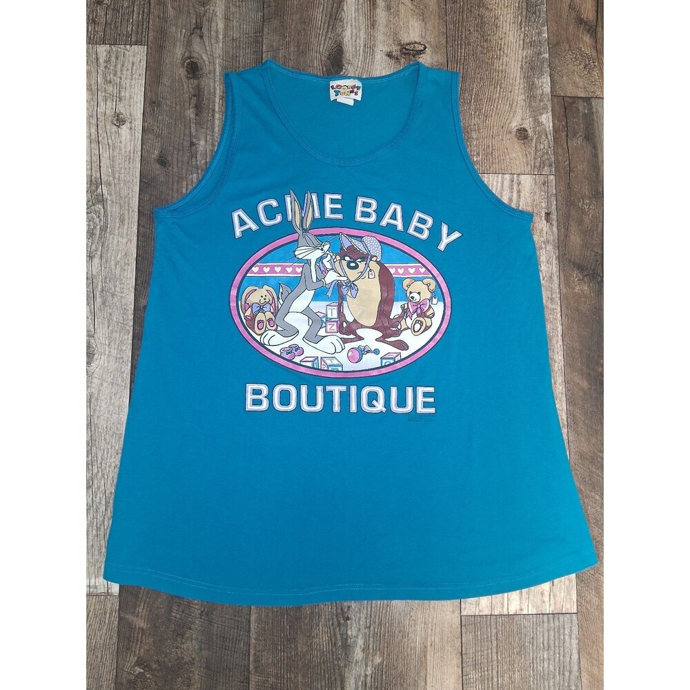 Vintage 90s Looney Tunes "Acme Baby Boutique" Graphic Tank Top, Medium